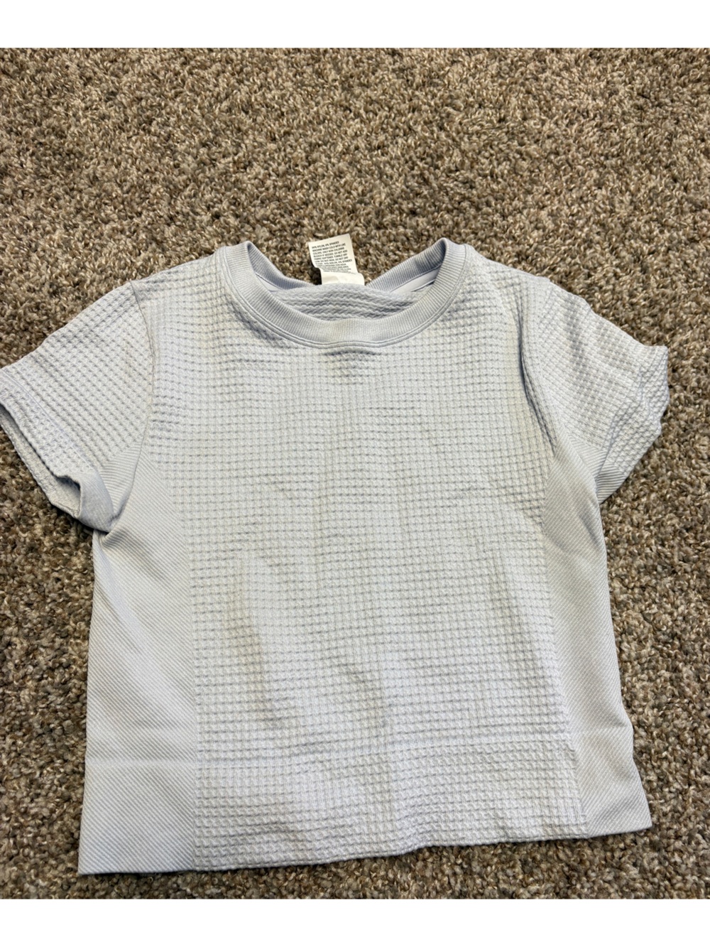 all in motion Light Gray Waffle Short Sleeve athletic stretch Tee